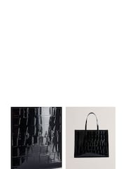 Ted Baker Black Extra Large Allicon Croc Effect Icon Bag - Image 6 of 6