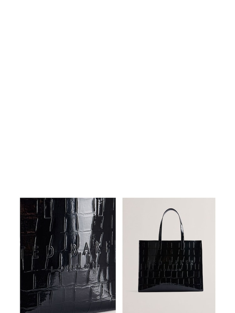 Ted Baker Black Extra Large Allicon Croc Effect Icon Bag - Image 6 of 6