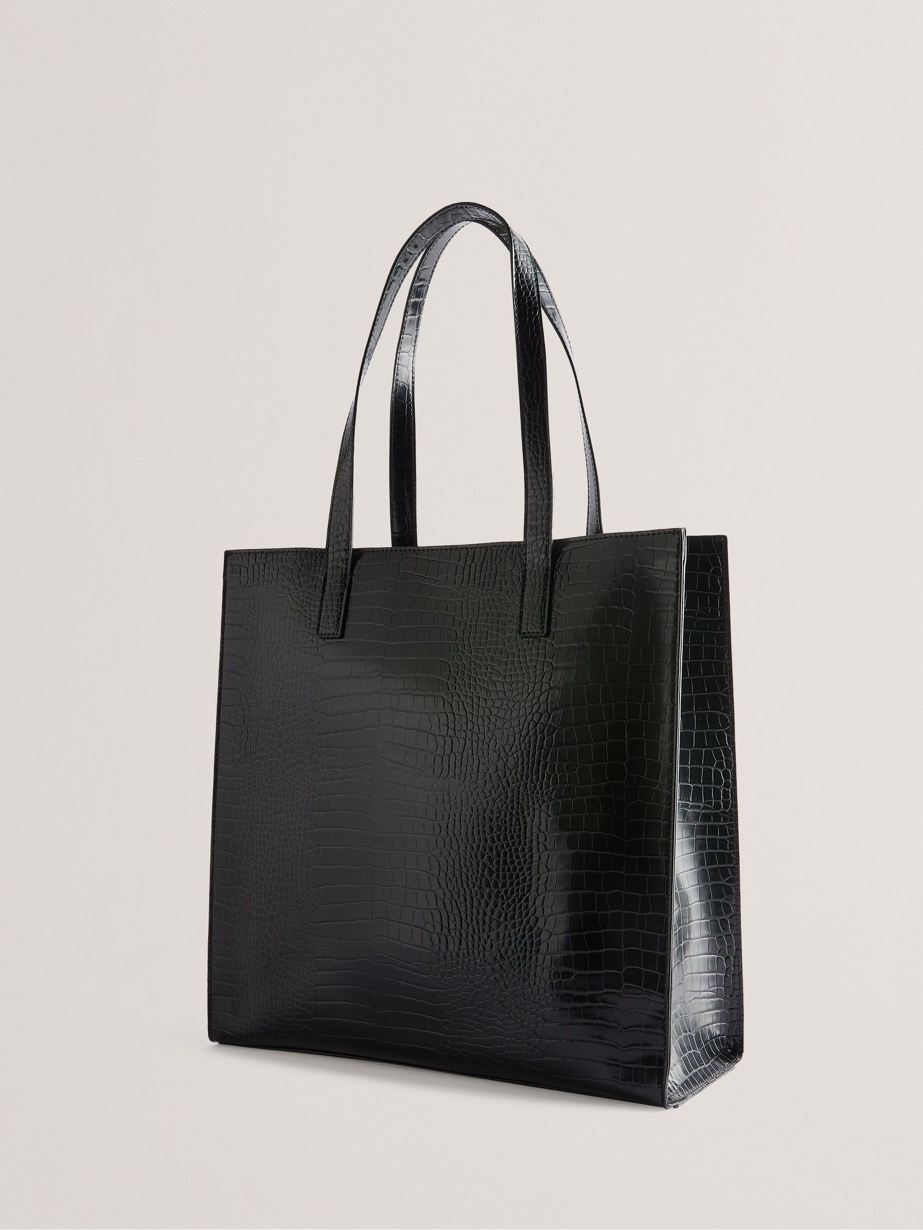 Ted Baker Black Croccon Croc Effect Large Icon Bag