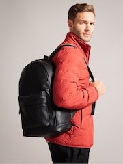Ted Baker Black 100% Cotton Kaileb Pu Webbing Backpack - Image 1 of 7