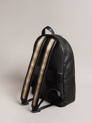 Ted Baker Black 100% Cotton Kaileb Pu Webbing Backpack - Image 4 of 7