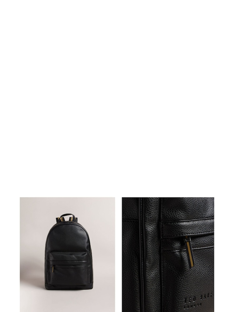 Ted Baker Black 100% Cotton Kaileb Pu Webbing Backpack - Image 7 of 7