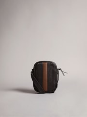 Ted Baker Brown Evver Striped Pu Flight Bag - Image 2 of 6