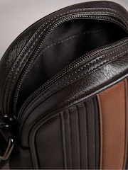 Ted Baker Brown Evver Striped Pu Flight Bag - Image 5 of 6