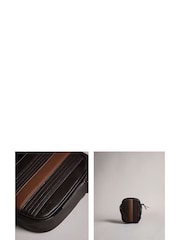 Ted Baker Brown Evver Striped Pu Flight Bag - Image 6 of 6