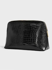 Ted Baker Black Large Crocana Imitation Croc Effect Washbag - Image 3 of 8