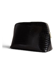 Ted Baker Black Large Crocana Imitation Croc Effect Washbag - Image 6 of 8
