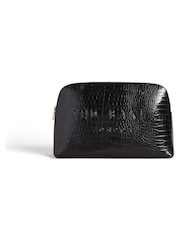 Ted Baker Black Large Crocana Imitation Croc Effect Washbag - Image 7 of 8