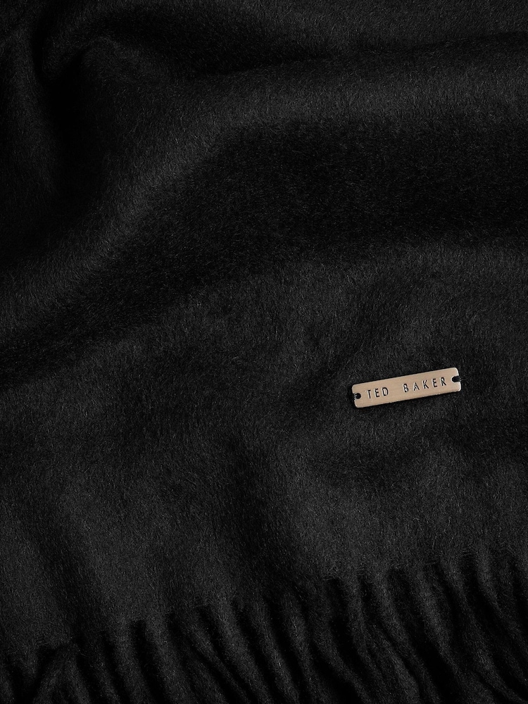 Ted Baker Black Stevenn Woollen Scarf - Image 4 of 4 Ted Baker Black Stevenn Woollen Scarf - Image 4 of 4
