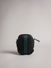 Ted Baker Black Evver Striped Pu Flight Bag - Image 1 of 5