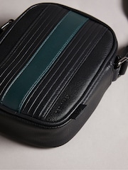Ted Baker Black Evver Striped Pu Flight Bag - Image 3 of 5