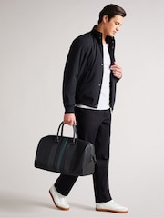 Ted Baker Black Evyday Striped Pu Holdall - Image 1 of 9