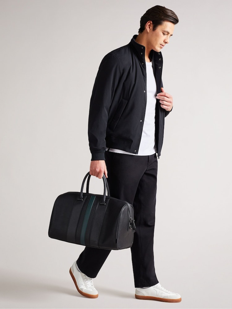 Ted Baker Black Evyday Striped Pu Holdall - Image 1 of 9