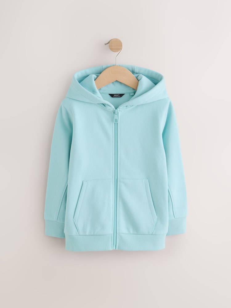 Mint Green Plain Zip Through Hoodie (3-16yrs) - Image 1 of 4