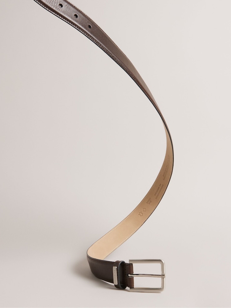 Ted Baker Brown Wizerd Double Keeper Leather Belt - Image 4 of 4