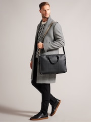 Ted Baker Black 100% Cotton Kaden Pu Webbing Document Bag - Image 1 of 8