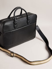 Ted Baker Black 100% Cotton Kaden Pu Webbing Document Bag - Image 5 of 8