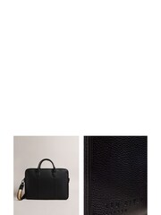 Ted Baker Black 100% Cotton Kaden Pu Webbing Document Bag - Image 7 of 8