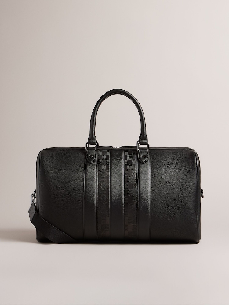 Ted Baker Black Waylin House Check Pu Holdall - Image 1 of 6