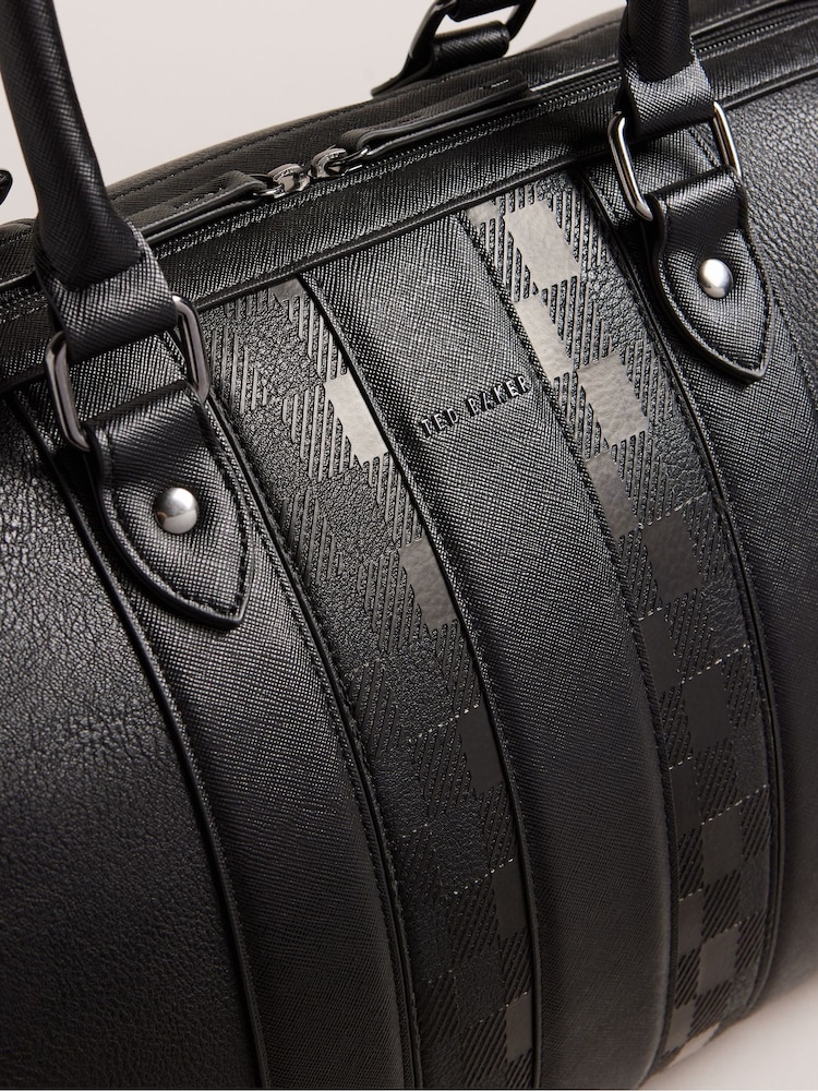 Ted Baker Black Waylin House Check Pu Holdall - Image 3 of 6