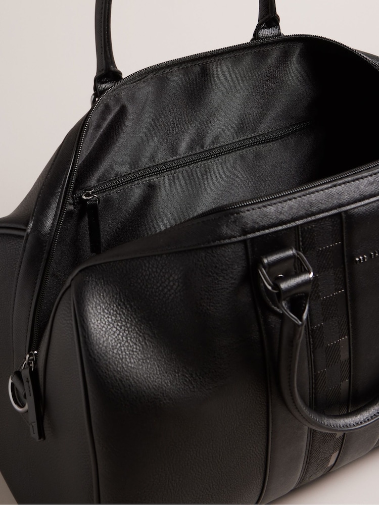 Ted Baker Black Waylin House Check Pu Holdall - Image 4 of 6