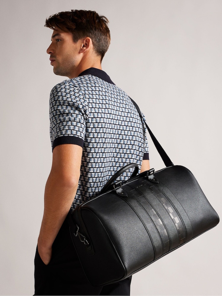 Ted Baker Black Waylin House Check Pu Holdall - Image 6 of 6