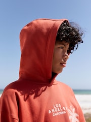 Rust Brown Palm Tree Older Boys Graphic Cross-Over Hoodie (3-16yrs) - Image 6 of 10