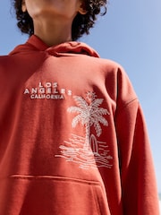 Rust Brown Palm Tree Older Boys Graphic Cross-Over Hoodie (3-16yrs) - Image 8 of 10