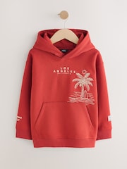 Rust Brown Palm Tree Older Boys Graphic Cross-Over Hoodie (3-16yrs) - Image 9 of 10