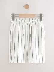Cream 100% Cotton Texture Striped Shorts (3-16yrs) - Image 1 of 4