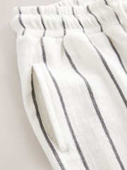 Cream 100% Cotton Texture Striped Shorts (3-16yrs) - Image 4 of 4