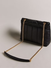 Ted Baker Black Ayasie Quilted Large Twist Lock Cross-Body Bag - Image 2 of 6