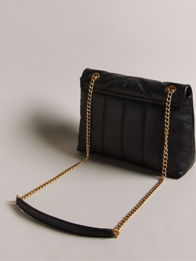 Ted Baker Black Ayasie Quilted Large Twist Lock Cross-Body Bag - Image 2 of 6 Ted Baker Black Ayasie Quilted Large Twist Lock Cross-Body Bag - Image 2 of 6