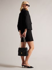 Ted Baker Black Ayasie Quilted Large Twist Lock Cross-Body Bag - Image 6 of 6