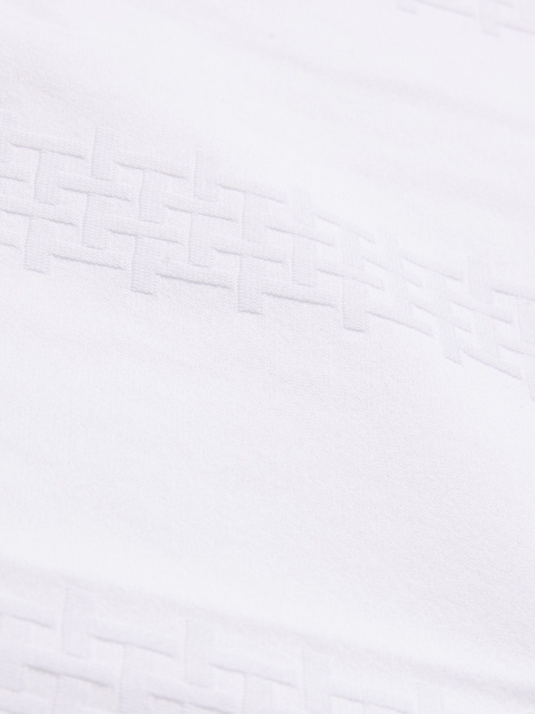 Ted Baker White Slim Fit Orbite Short Sleeve Jacquard T Polo Shirt - Image 7 of 7