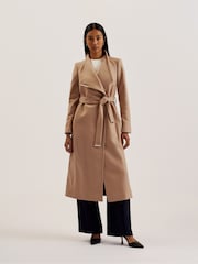 Ted Baker Brown Rosell Long Length Wool Wrap Coat - Image 1 of 10