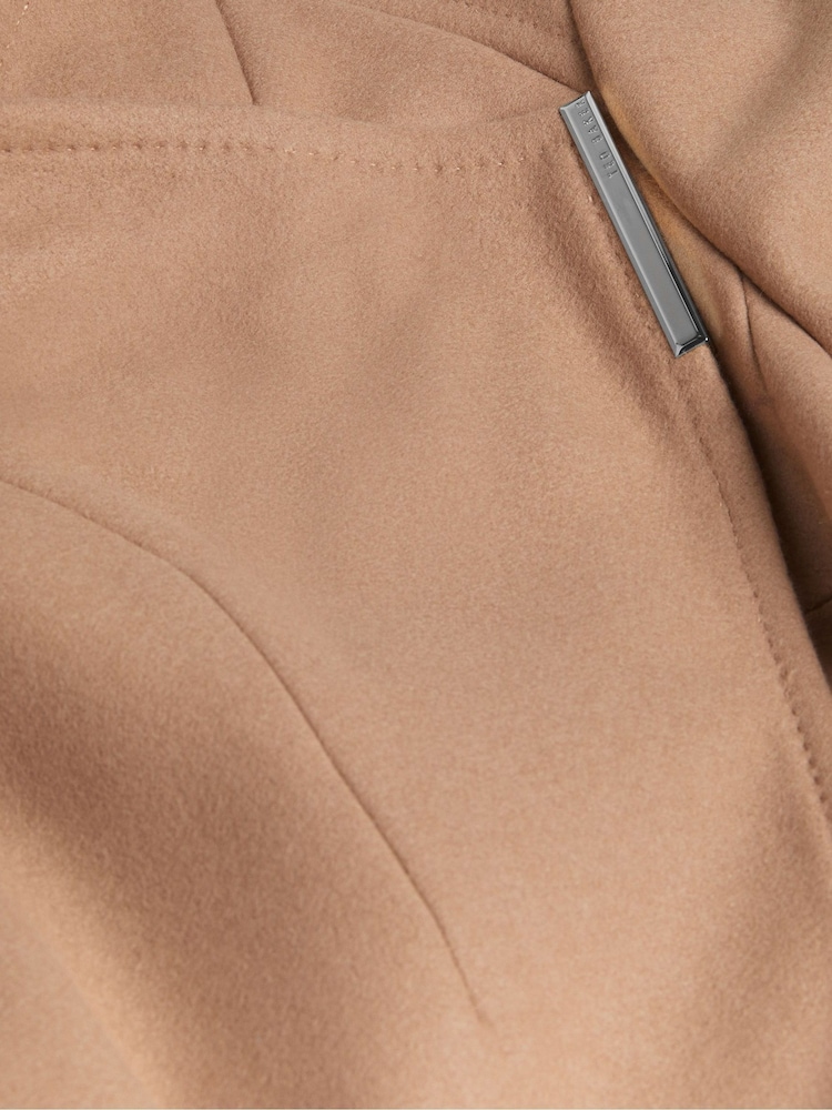 Ted Baker Brown Rosell Long Length Wool Wrap Coat - Image 10 of 10