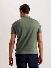Зеленый - Ted Baker Slim 100% Cotton Zeiter Short Sleeve Soft Touch Polo Shirt - Image 2 of 7