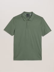 Зеленый - Ted Baker Slim 100% Cotton Zeiter Short Sleeve Soft Touch Polo Shirt - Image 5 of 7