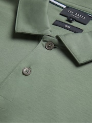 Зеленый - Ted Baker Slim 100% Cotton Zeiter Short Sleeve Soft Touch Polo Shirt - Image 7 of 7