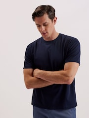 Ted Baker Blue Kornka 100% Cotton Relaxed Heavy T-Shirt - Image 1 of 7