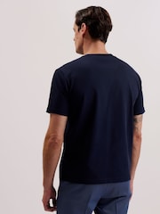 Ted Baker Blue Kornka 100% Cotton Relaxed Heavy T-Shirt - Image 2 of 7