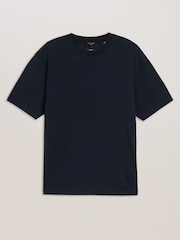 Ted Baker Blue Kornka 100% Cotton Relaxed Heavy T-Shirt - Image 6 of 7
