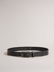 Ted Baker Black Crisic Stitch Detail Leather Belt - Image 2 of 4