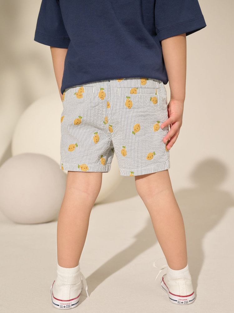 Strepen met citroen all-over print - Chinoshort (3 mnd-7 jr) - Image 3 of 8