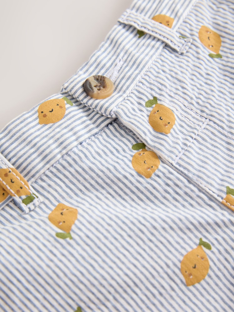 Ticking Stripe with Lemon All Over Printed Chinos Shorts (3mths-7yrs) - Image 8 of 8
