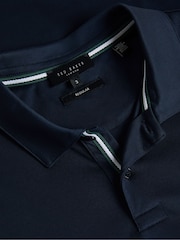 Синий - Ted Baker Slim 100% Cotton Zeiter Short Sleeve Soft Touch Polo Shirt - Image 7 of 7