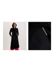 Ted Baker Black Rosell Long Length Wool Wrap Coat - Image 5 of 8