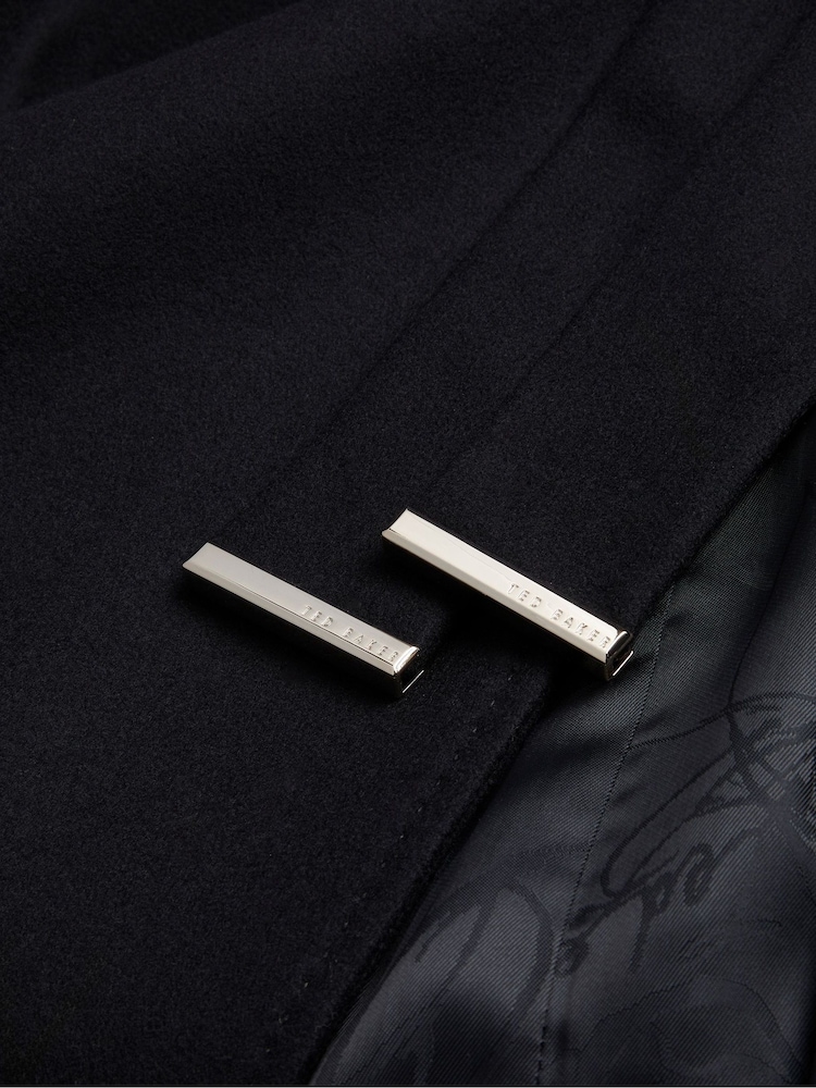 Ted Baker Black Rosell Long Length Wool Wrap Coat - Image 8 of 8
