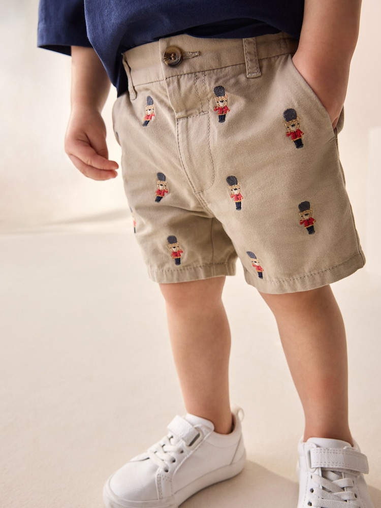 Stone Embroidered London Chinos Shorts (3mths-7yrs) - Image 1 of 7
